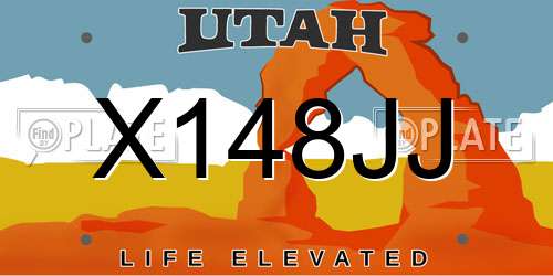 X148JJ Utah License Plate