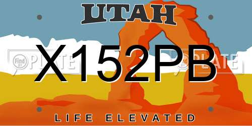 X152PB Utah License Plate