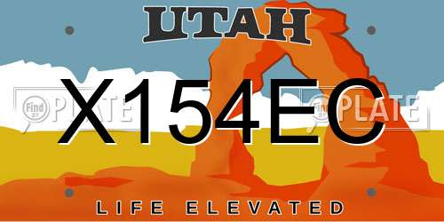 X154EC Utah License Plate