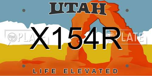 X154R Utah License Plate