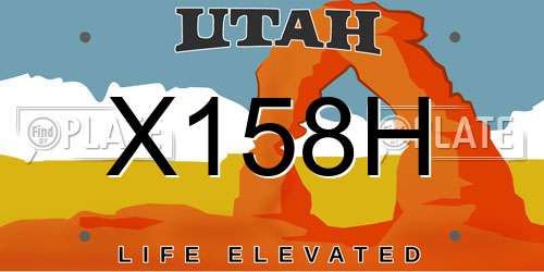 X158H Utah License Plate