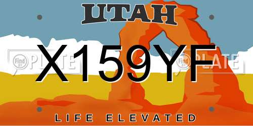 X159YF Utah License Plate