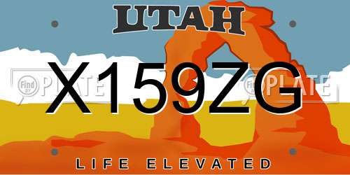 X159ZG Utah License Plate