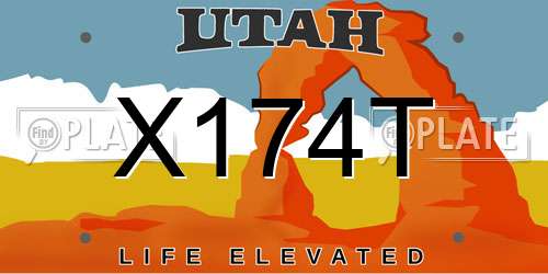 X174T Utah License Plate