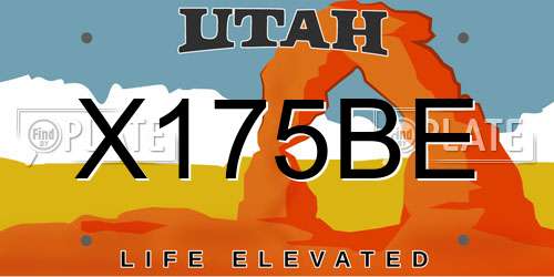 X175BE Utah License Plate