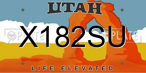 X182SU Utah License Plate