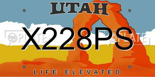 X228PS Utah License Plate