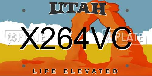 X264VC Utah License Plate