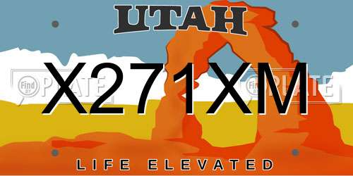 X271XM Utah License Plate