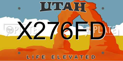 X276FD Utah License Plate