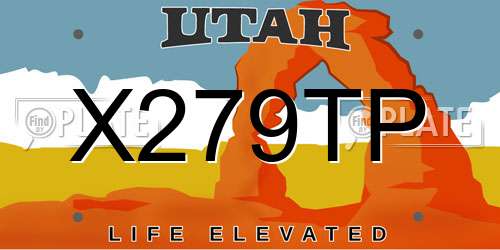 X279TP Utah License Plate