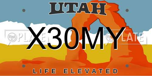 X30MY Utah License Plate