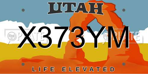 X373YM Utah License Plate