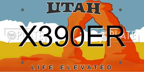 X390ER Utah License Plate