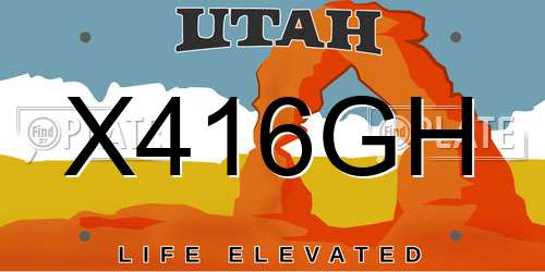 X416GH Utah License Plate