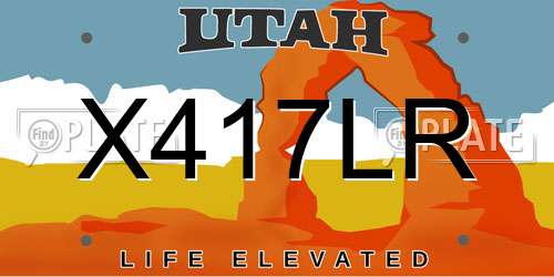 X417LR Utah License Plate