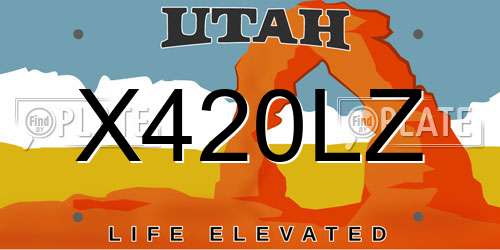 X420LZ Utah License Plate