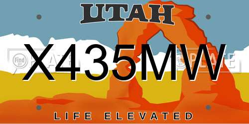 X435MW Utah License Plate