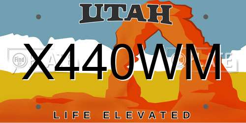 X440WM Utah License Plate