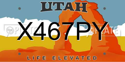 X467PY Utah License Plate
