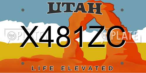 X481ZC Utah License Plate
