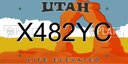 X482YC Utah License Plate