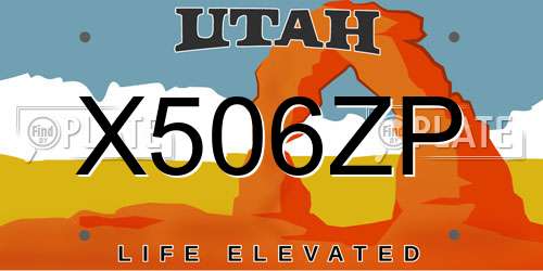 X506ZP Utah License Plate