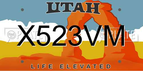 X523VM Utah License Plate