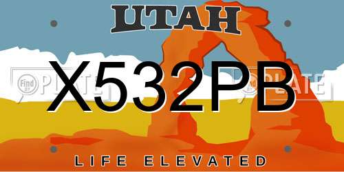 X532PB Utah License Plate