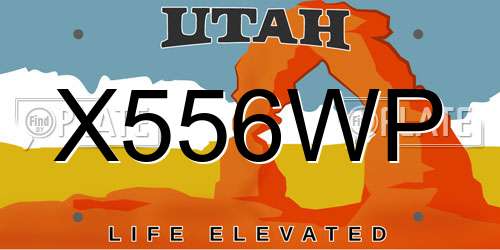 X556WP Utah License Plate