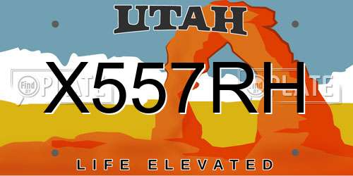 X557RH Utah License Plate