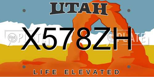X578ZH Utah License Plate