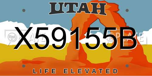 X59155B Utah License Plate