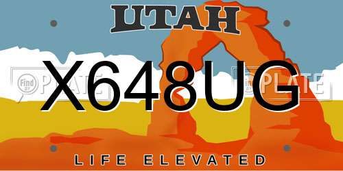 X648UG Utah License Plate