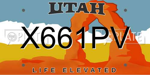 X661PV Utah License Plate