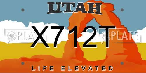 X712T Utah License Plate