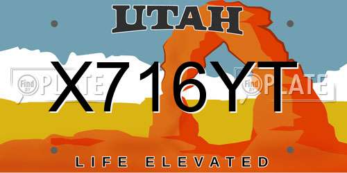 X716YT Utah License Plate