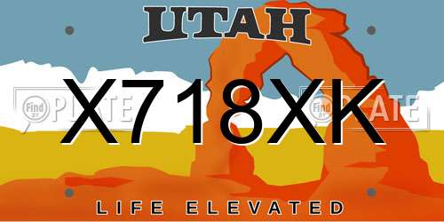 X718XK Utah License Plate