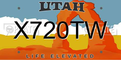 X720TW Utah License Plate