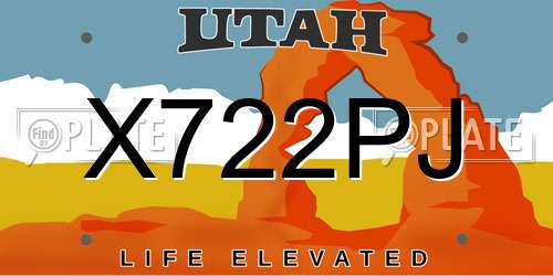 X722PJ Utah License Plate