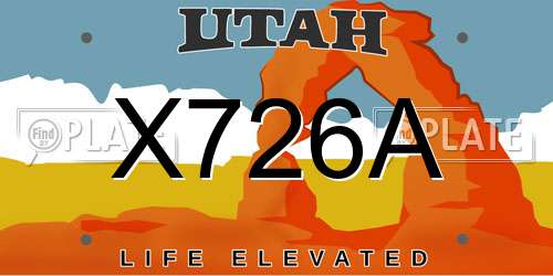 X726A Utah License Plate
