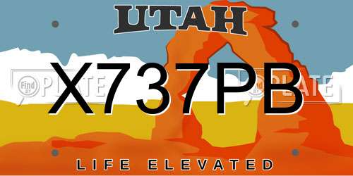 X737PB Utah License Plate