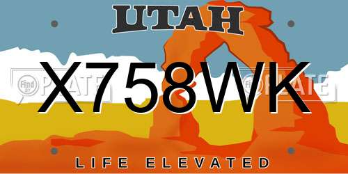 X758WK Utah License Plate
