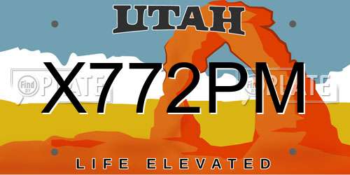 X772PM Utah License Plate