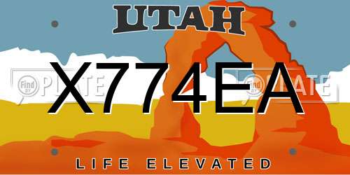 X774EA Utah License Plate