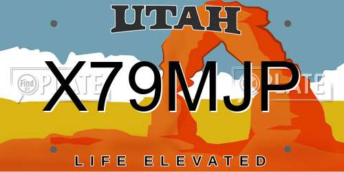 X79MJP Utah License Plate