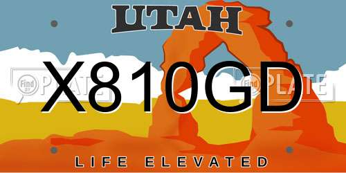 X810GD Utah License Plate