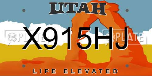 X915HJ Utah License Plate