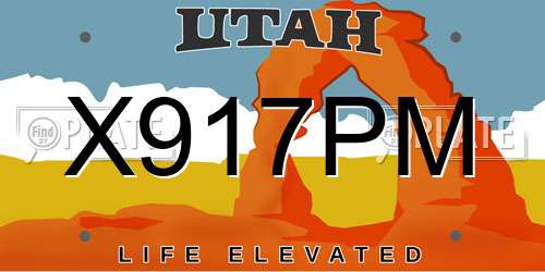 X917PM Utah License Plate