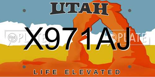 X971AJ Utah License Plate